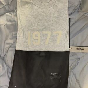 Essentials Gray T-Shirt with 1977 Print